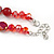 Stunning Glass and Agate Bead Necklace In Red with Silver Tone Closure - 42cm L/ 6cm Ext - view 6