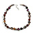 Stunning Glass and Agate Bead Necklace with Silver Tone Closure (Brown, Grey, Purple) - 42cm L/ 6cm Ext - view 3