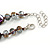 Stunning Glass and Agate Bead Necklace with Silver Tone Closure (Brown, Grey, Purple) - 42cm L/ 6cm Ext - view 6