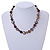 Stunning Glass and Agate Bead Necklace with Silver Tone Closure (Brown, Grey, Purple) - 42cm L/ 6cm Ext - view 2