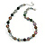 Stunning Glass and Agate Bead Necklace with Silver Tone Closure (Grey, Olive, Green) - 42cm L/ 6cm Ext - view 1