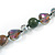 Stunning Glass and Agate Bead Necklace with Silver Tone Closure (Grey, Olive, Green) - 42cm L/ 6cm Ext - view 5