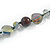Stunning Glass and Agate Bead Necklace with Silver Tone Closure (Grey, Olive, Green) - 42cm L/ 6cm Ext - view 6