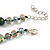 Stunning Glass and Agate Bead Necklace with Silver Tone Closure (Grey, Olive, Green) - 42cm L/ 6cm Ext - view 7
