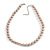 10mm Classic Beige Glass Bead Necklace with Silver Tone Closure - 44cm L/ 6cm Ext - view 2