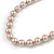 10mm Classic Beige Glass Bead Necklace with Silver Tone Closure - 44cm L/ 6cm Ext - view 3