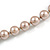 10mm Classic Beige Glass Bead Necklace with Silver Tone Closure - 44cm L/ 6cm Ext - view 4