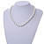 10mm Classic White Glass Bead Necklace with Silver Tone Closure - 44cm L/ 6cm Ext - view 2