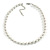 10mm Classic White Glass Bead Necklace with Silver Tone Closure - 44cm L/ 6cm Ext - view 3
