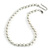 10mm Classic White Glass Bead Necklace with Silver Tone Closure - 44cm L/ 6cm Ext