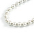 10mm Classic White Glass Bead Necklace with Silver Tone Closure - 44cm L/ 6cm Ext - view 4