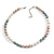 10mm Classic Beige/ White/ Grey Glass Bead Necklace with Silver Tone Closure - 44cm L/ 6cm Ext - view 3