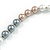 10mm Classic Beige/ White/ Grey Glass Bead Necklace with Silver Tone Closure - 44cm L/ 6cm Ext - view 5
