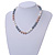 10mm Classic Beige/ White/ Grey Glass Bead Necklace with Silver Tone Closure - 44cm L/ 6cm Ext - view 2