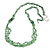 Statement Long Multistrand Glass and Semiprecious Stone Necklace In Jade Green - 90cm L