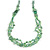 Statement Long Multistrand Glass and Semiprecious Stone Necklace In Jade Green - 90cm L - view 4