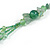 Statement Long Multistrand Glass and Semiprecious Stone Necklace In Jade Green - 90cm L - view 5