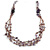 Statement Long Multistrand Purple Glass Beads and Amethyst Semiprecious Nuggets Necklace - 90cm L - view 3