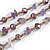Statement Long Multistrand Purple Glass Beads and Amethyst Semiprecious Nuggets Necklace - 90cm L - view 4