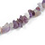 Statement Long Multistrand Purple Glass Beads and Amethyst Semiprecious Nuggets Necklace - 90cm L - view 6
