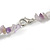 Statement Long Multistrand Purple Glass Beads and Amethyst Semiprecious Nuggets Necklace - 90cm L - view 7