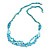 Statement Long Multistrand Light Blue Glass Beads and Turquoise Nuggets Necklace - 90cm L - view 8