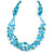 Statement Long Multistrand Light Blue Glass Beads and Turquoise Nuggets Necklace - 90cm L - view 3