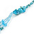 Statement Long Multistrand Light Blue Glass Beads and Turquoise Nuggets Necklace - 90cm L - view 5