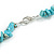 Statement Long Multistrand Light Blue Glass Beads and Turquoise Nuggets Necklace - 90cm L - view 7