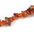 Statement Long Multistrand Champagne Glass Beads and Burnt Orange Semiprecious Nuggets Necklace - 90cm L - view 8