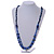 Statement Long Multistrand Glass and Semiprecious Stone Necklace In Blue - 90cm L - view 2