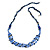 Statement Long Multistrand Glass and Semiprecious Stone Necklace In Blue - 90cm L - view 8