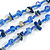 Statement Long Multistrand Glass and Semiprecious Stone Necklace In Blue - 90cm L - view 3