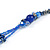 Statement Long Multistrand Glass and Semiprecious Stone Necklace In Blue - 90cm L - view 5