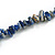 Statement Long Multistrand Glass and Semiprecious Stone Necklace In Blue - 90cm L - view 6