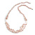 Statement Long Multistrand Light Pink Glass Beads and Rose Quartz Semiprecious Nuggets Necklace - 90cm L - view 8