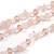 Statement Long Multistrand Light Pink Glass Beads and Rose Quartz Semiprecious Nuggets Necklace - 90cm L - view 4