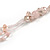 Statement Long Multistrand Light Pink Glass Beads and Rose Quartz Semiprecious Nuggets Necklace - 90cm L - view 5