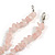 Statement Long Multistrand Light Pink Glass Beads and Rose Quartz Semiprecious Nuggets Necklace - 90cm L - view 6