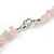 Statement Long Multistrand Light Pink Glass Beads and Rose Quartz Semiprecious Nuggets Necklace - 90cm L - view 7
