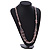 Statement Long Multistrand Light Pink Glass Beads and Rose Quartz Semiprecious Nuggets Necklace - 90cm L - view 2