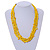 Ethnic Multistrand Yellow Glass Bead, Semiprecious Stone Necklace With Wood Hook Closure - 60cm L - view 3