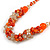 Stylish Cluster Shell and Glass Bead with Crystal Ring Necklace In Silver Tone (Orange) - 45cm L/ 5cm Ext - view 4