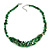 Stylish Cluster Shell and Glass Bead with Crystal Ring Necklace In Silver Tone (Green) - 45cm L/ 5cm Ext - view 3