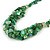 Stylish Cluster Shell and Glass Bead with Crystal Ring Necklace In Silver Tone (Green) - 45cm L/ 5cm Ext - view 4