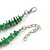 Stylish Cluster Shell and Glass Bead with Crystal Ring Necklace In Silver Tone (Green) - 45cm L/ 5cm Ext - view 7