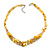 Stylish Cluster Shell and Glass Bead with Crystal Ring Necklace In Silver Tone (Yellow) - 45cm L/ 5cm Ext - view 3