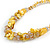 Stylish Cluster Shell and Glass Bead with Crystal Ring Necklace In Silver Tone (Yellow) - 45cm L/ 5cm Ext - view 4