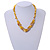 Stylish Cluster Shell and Glass Bead with Crystal Ring Necklace In Silver Tone (Yellow) - 45cm L/ 5cm Ext - view 2