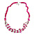 Long Stylish Shell and Glass Bead with Crystal Ring Necklace In Silver Tone (Deep Pink/ Plum/ Clear) - 84cm L/ 5cm Ext - view 8